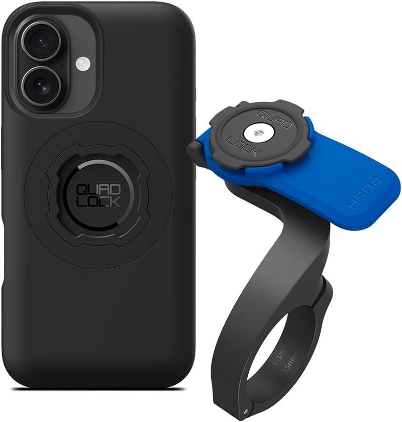 QUAD LOCK Out Front Handlebar Bike Phone Mount (V3) with MAG Phone Case for iPhone 16 - Image 1